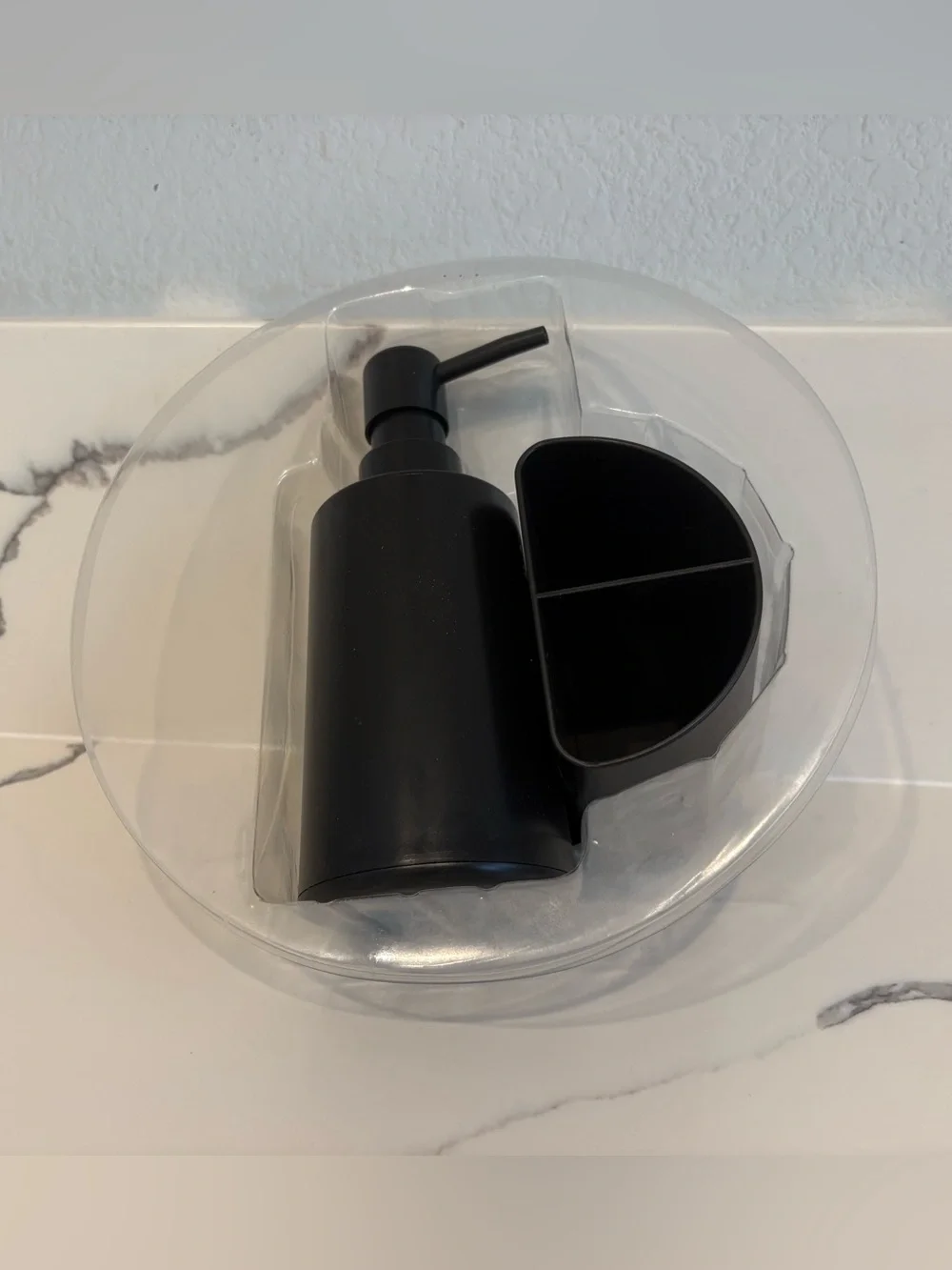 Bathroom Soap Dispenser & Toothbrush Organizer Set in Black - One Size - NWOT